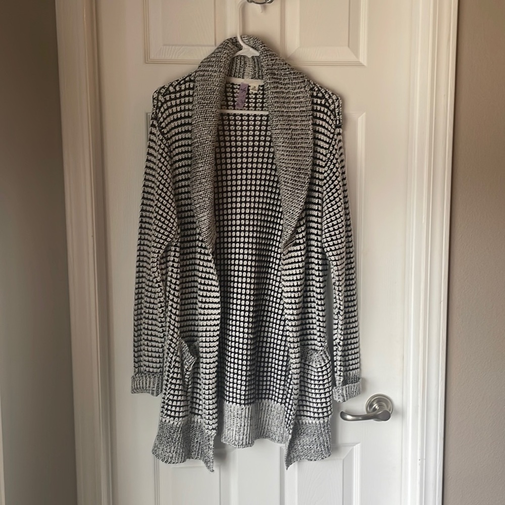 Cardigan, Black and white, beautiful.